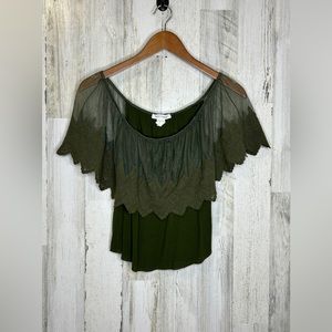 Miley + Molly Women's Off The Shoulder Top Green Size XS